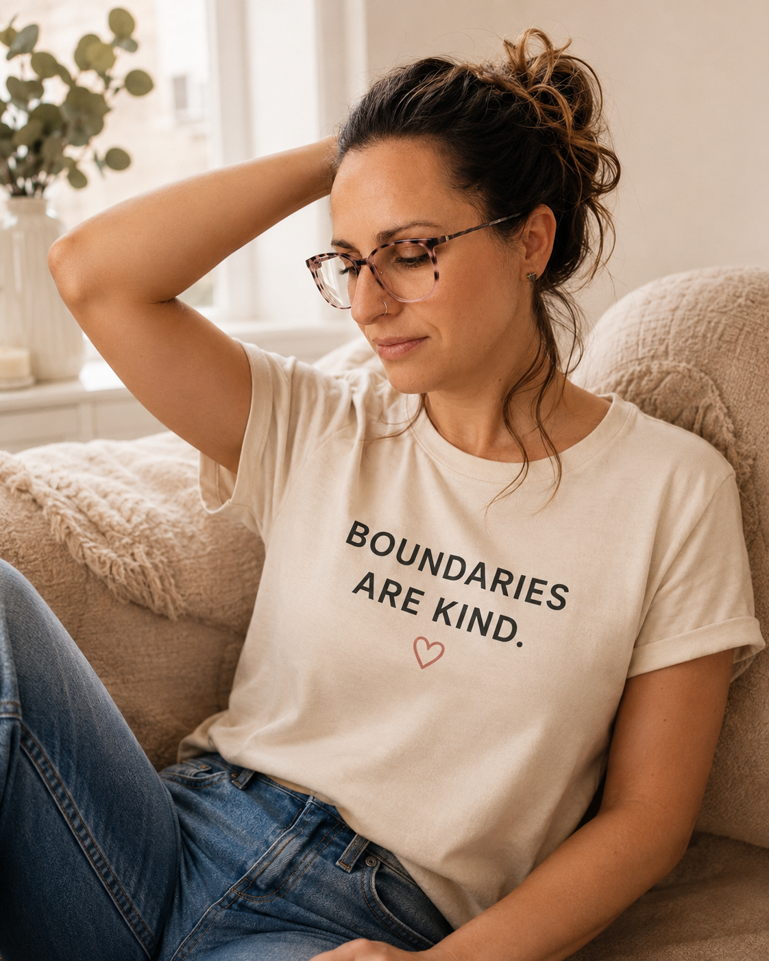 Founder wearing Be Comfortably Me